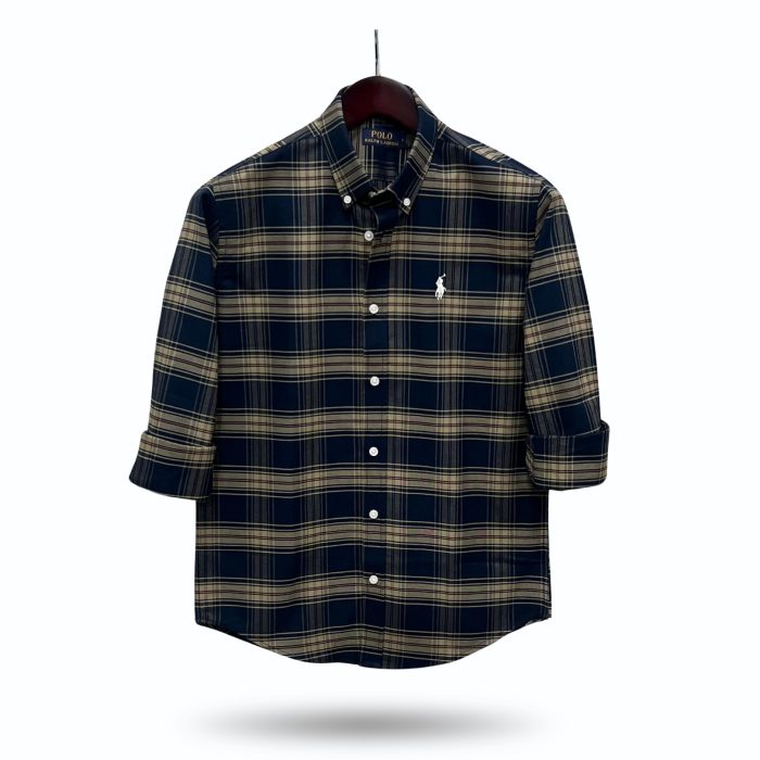 Exclusive Windowpane Check Full Sleeve Premium Cotton Shirt for Men- ST250681